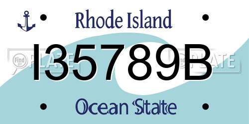 I35789B Rhode Island License Plate
