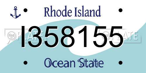 I358155 Rhode Island License Plate