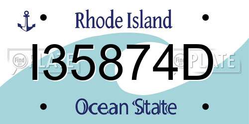 I35874D Rhode Island License Plate