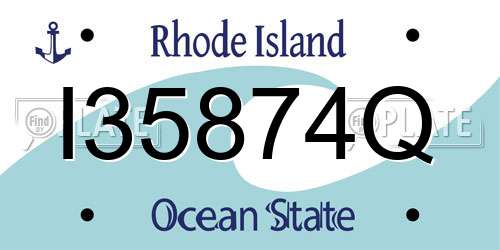 I35874Q Rhode Island License Plate