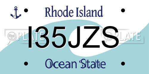 I35JZS Rhode Island License Plate
