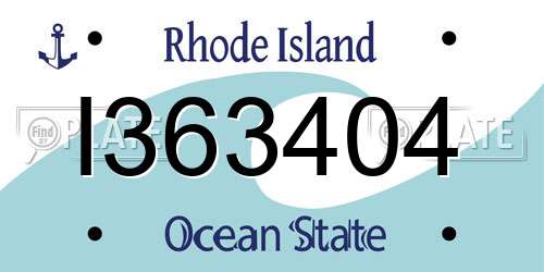 I363404 Rhode Island License Plate