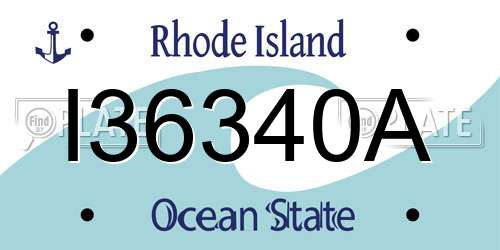 I36340A Rhode Island License Plate