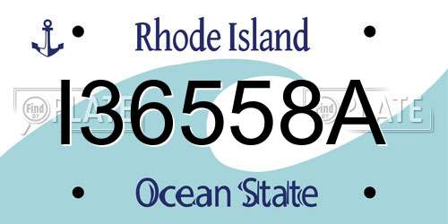 I36558A Rhode Island License Plate