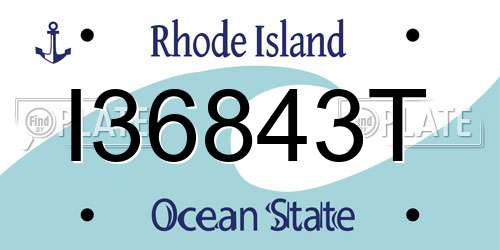I36843T Rhode Island License Plate