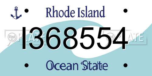 I368554 Rhode Island License Plate
