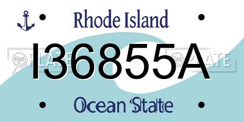 I36855A Rhode Island License Plate