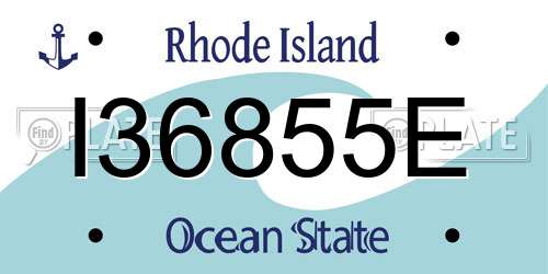 I36855E Rhode Island License Plate