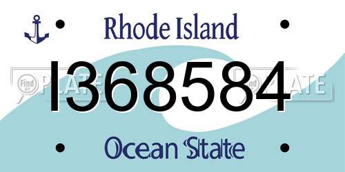 I368584 Rhode Island License Plate