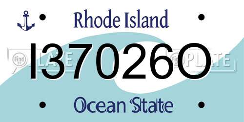 I37026O Rhode Island License Plate