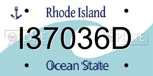 I37036D Rhode Island License Plate