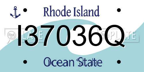 I37036Q Rhode Island License Plate