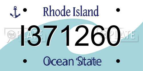I371260 Rhode Island License Plate