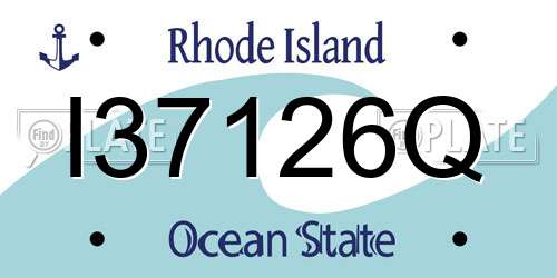 I37126Q Rhode Island License Plate