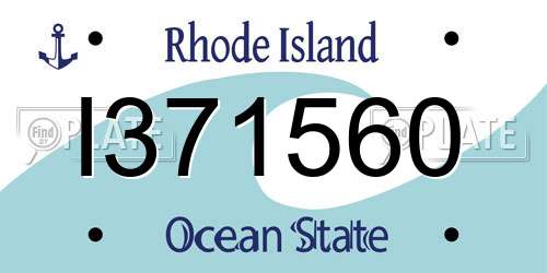 I371560 Rhode Island License Plate