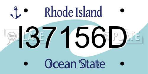 I37156D Rhode Island License Plate