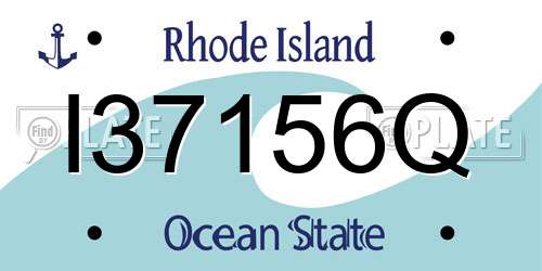 I37156Q Rhode Island License Plate