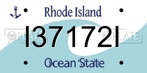 I37172I Rhode Island License Plate