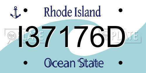 I37176D Rhode Island License Plate