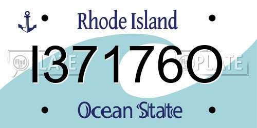 I37176O Rhode Island License Plate
