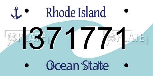 I371771 Rhode Island License Plate