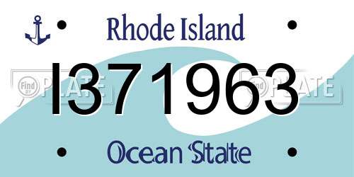I371963 Rhode Island License Plate