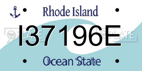 I37196E Rhode Island License Plate