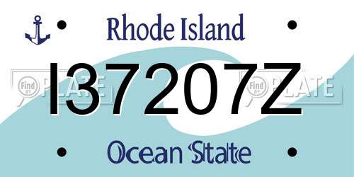 I37207Z Rhode Island License Plate