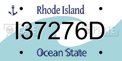 I37276D Rhode Island License Plate
