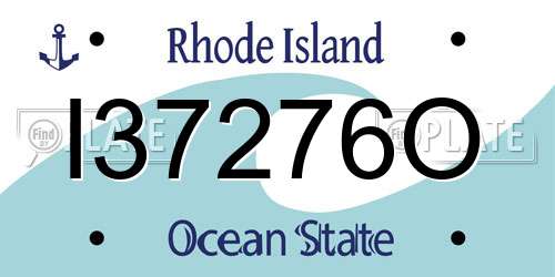I37276O Rhode Island License Plate