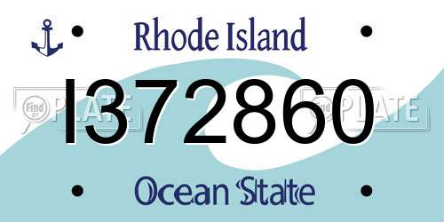 I372860 Rhode Island License Plate