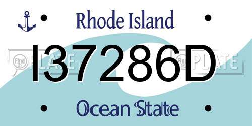 I37286D Rhode Island License Plate