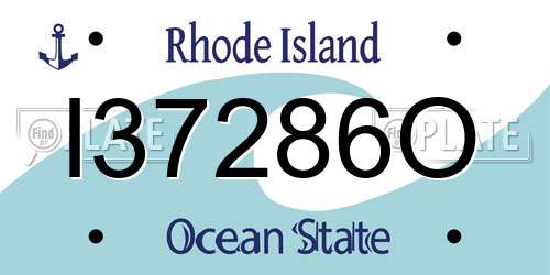I37286O Rhode Island License Plate