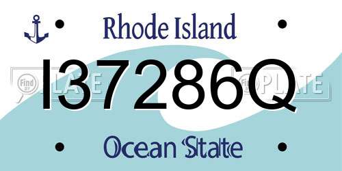 I37286Q Rhode Island License Plate