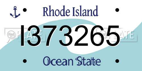 I373265 Rhode Island License Plate