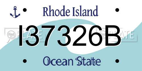I37326B Rhode Island License Plate