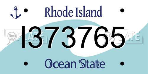 I373765 Rhode Island License Plate