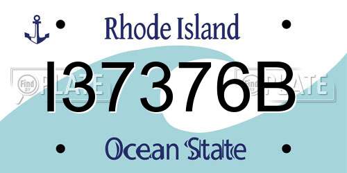 I37376B Rhode Island License Plate