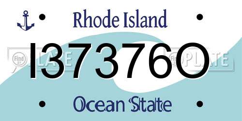 I37376O Rhode Island License Plate