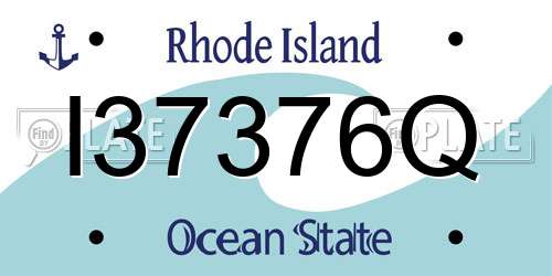 I37376Q Rhode Island License Plate
