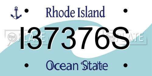 I37376S Rhode Island License Plate