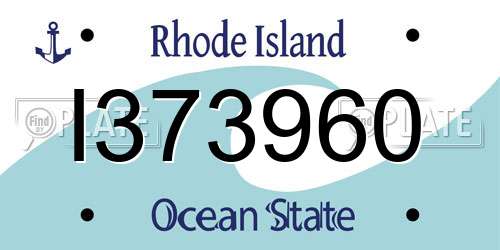 I373960 Rhode Island License Plate