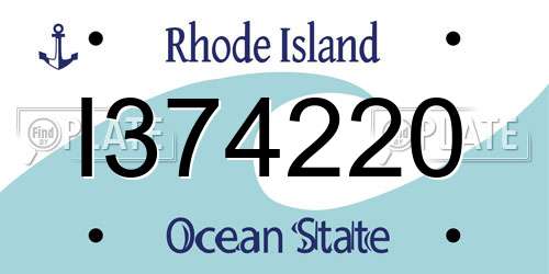 I374220 Rhode Island License Plate
