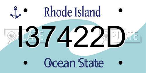 I37422D Rhode Island License Plate