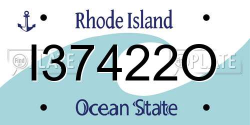 I37422O Rhode Island License Plate