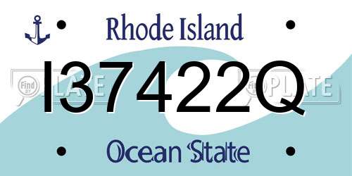 I37422Q Rhode Island License Plate