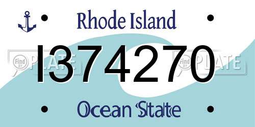 I374270 Rhode Island License Plate