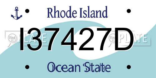 I37427D Rhode Island License Plate