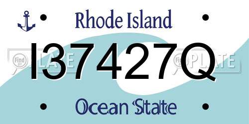 I37427Q Rhode Island License Plate