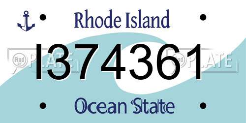 I374361 Rhode Island License Plate